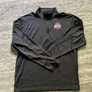 Go Bucks!!’ Grey 3/4 Zip Ohio State Lightweight Pullover, size L, like new